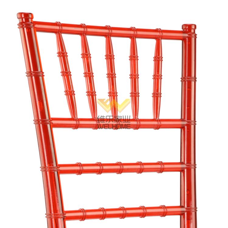 Red acrylic Chiavari chair for wedding/events
